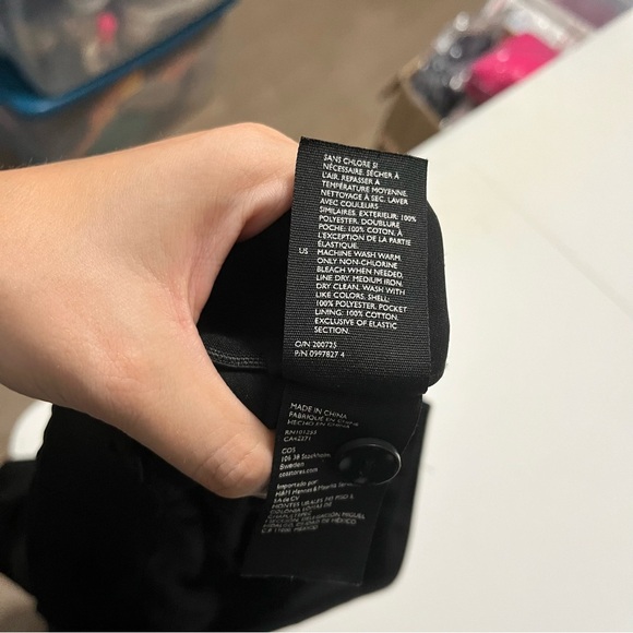 COS Pleated Black Straight Leg High Rise Side Tie Trousers Size 8 L1 - Picture 6 of 10